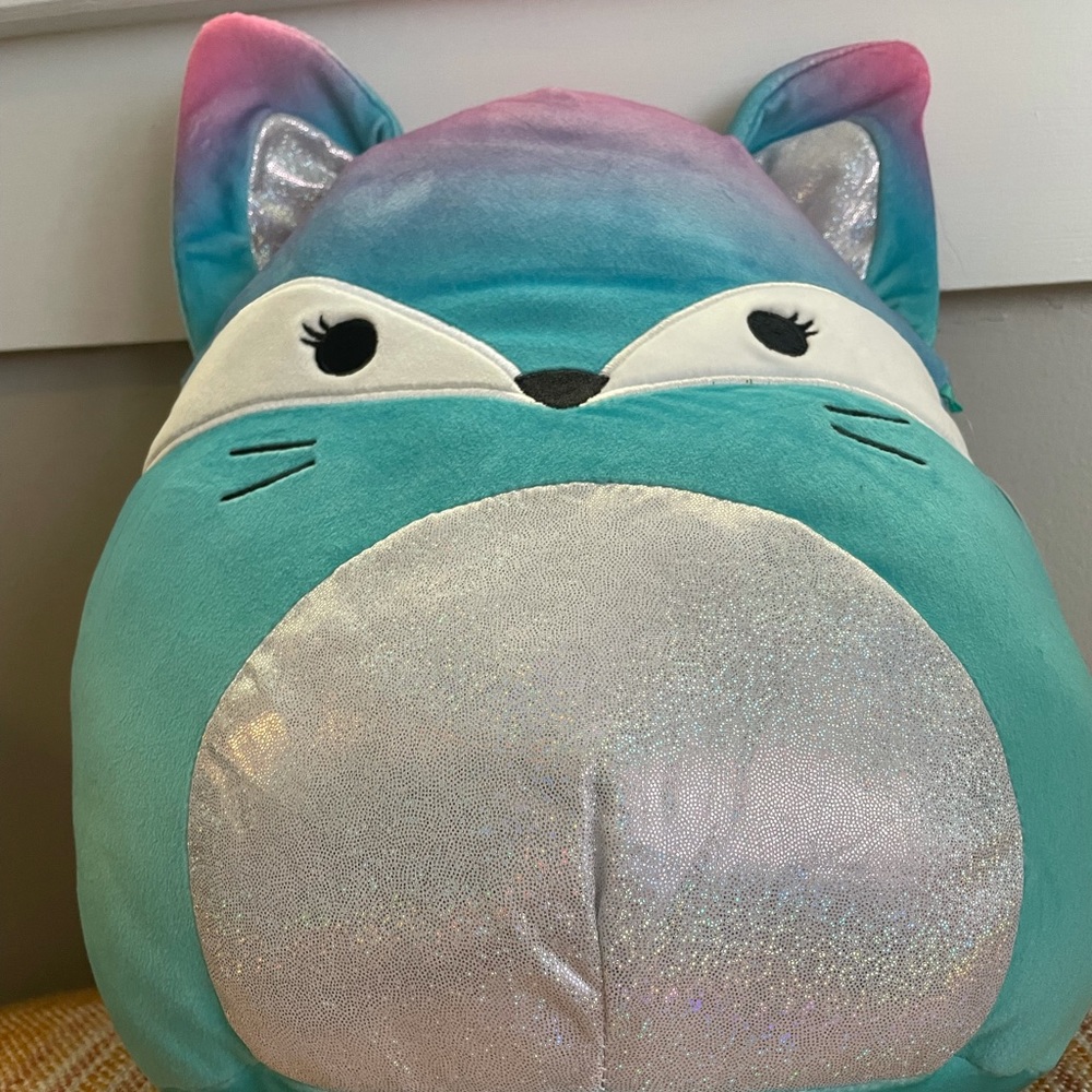 12” blue and pink Vickie the fox with holo tummy!